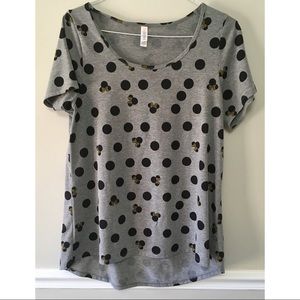 LuLaRoe Disney Minnie Mouse Gray Classic T, Large
